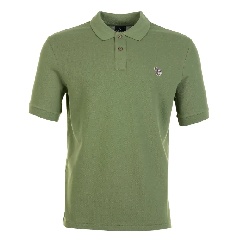 Regular Fit Short Sleeve Zebra Polo Shirt 35E Green made by Paul Smith