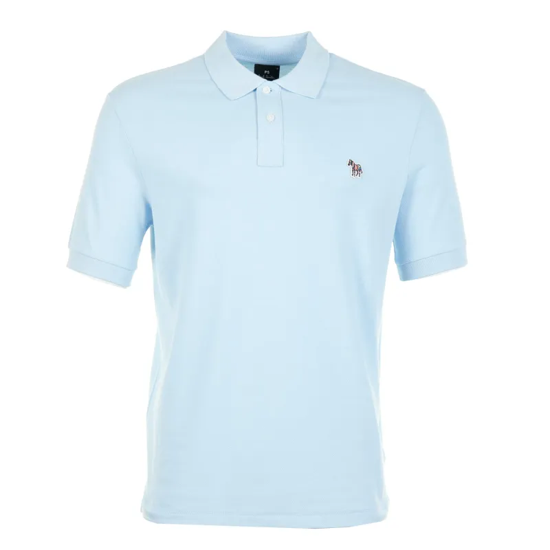 Regular Fit Short Sleeve Zebra Polo Shirt 41E Sky Blue made by Paul Smith