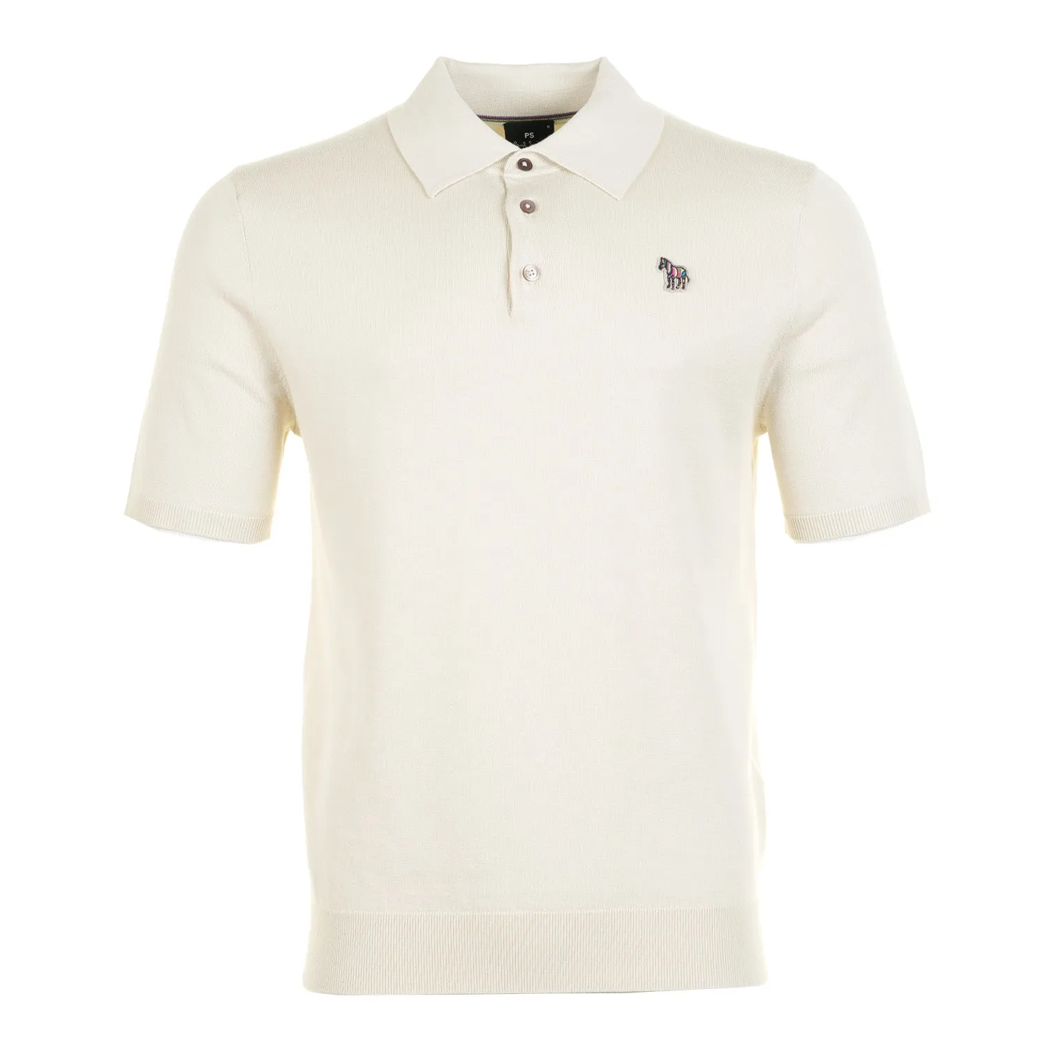 Regular Fit Knitted Short Sleeve Polo Shirt Parchment sold by RAGAZZI