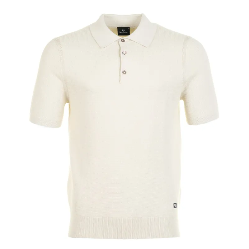 Short Sleeve Waffle Polo Shirt Beige made by Paul Smith