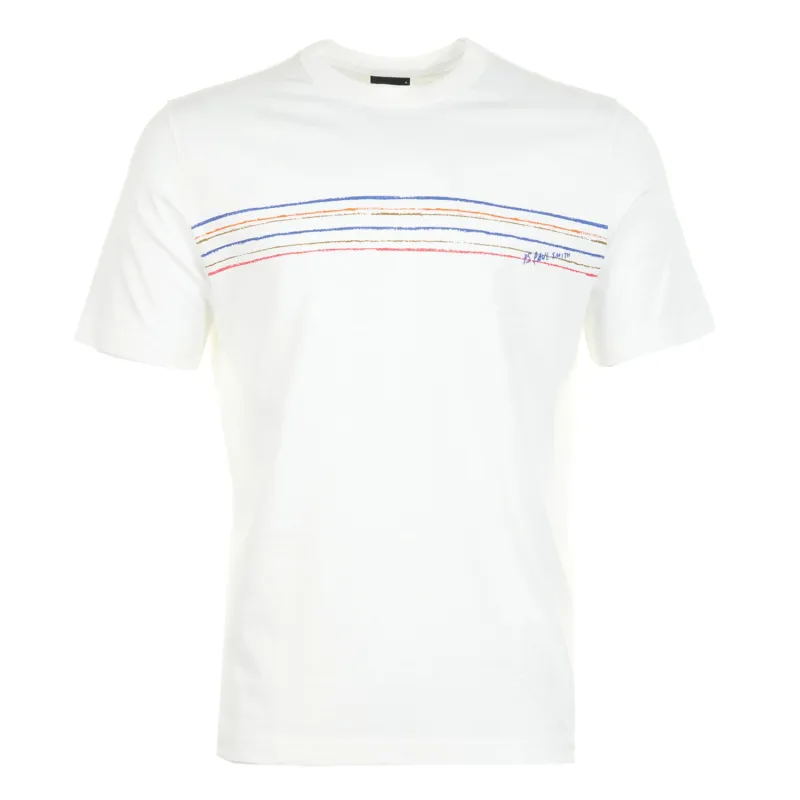 Regular Fit Short Sleeve T Shirt Sport Stripe White made by Paul Smith