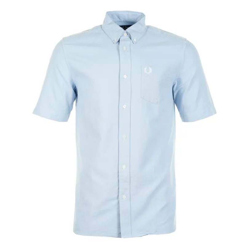 Short Sleeve Oxford Shirt Light Smoke / White made by Fred Perry