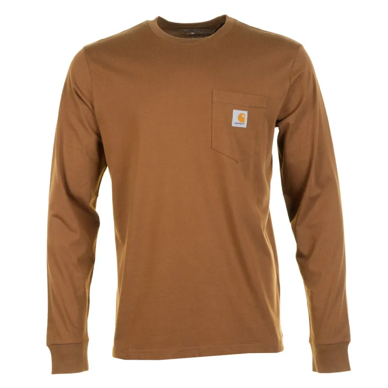 Long Sleeve Pocket T Shirt WIP Hamilton Brown made by Carhartt WIP