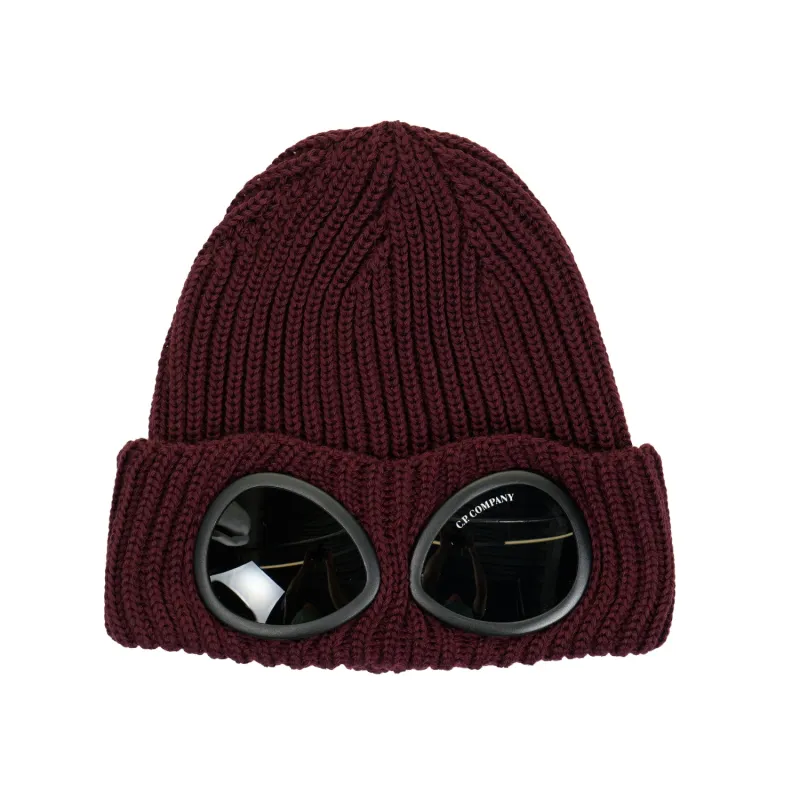 Goggle Beanie Merino Wool Andorra Red made by C.P. Company