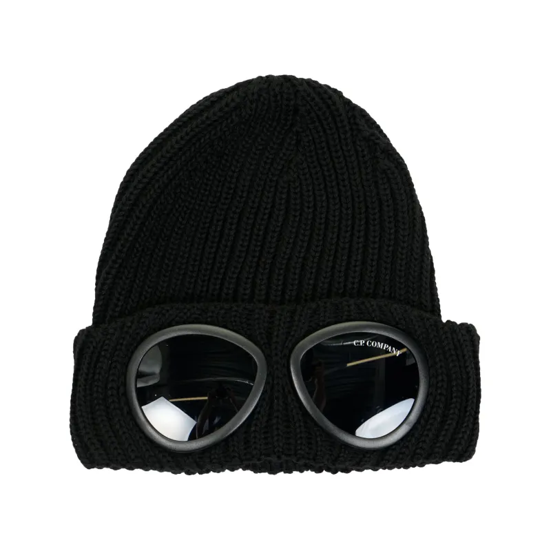 Goggle Beanie Merino Wool Black made by C.P. Company