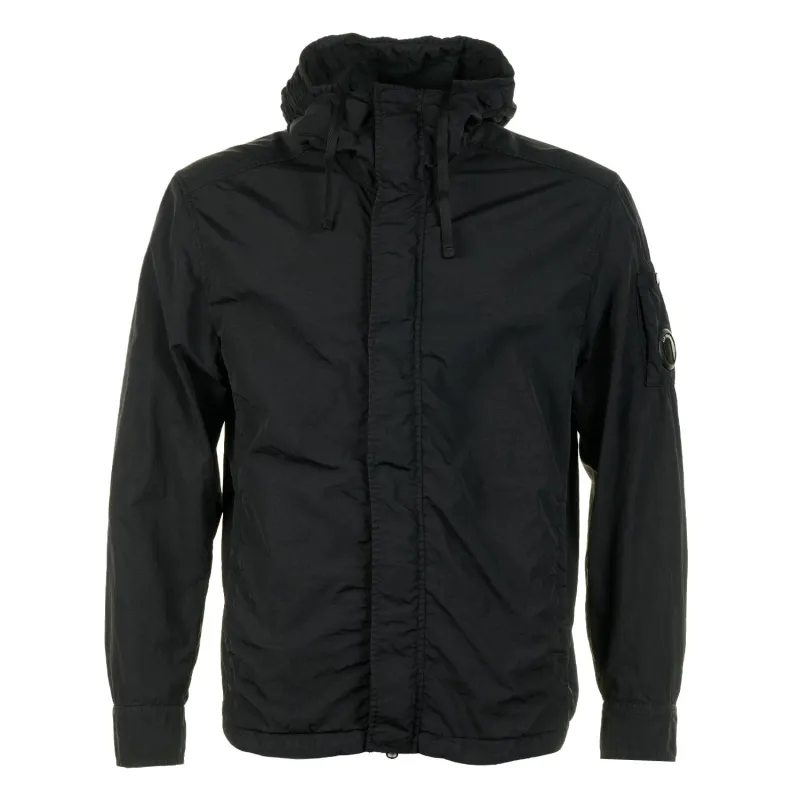 T-ST Hooded Nylon Overshirt Black made by C.P. Company