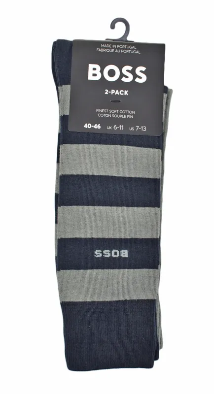 2 Pack Block Stripe Socks Open Green sold by RAGAZZI