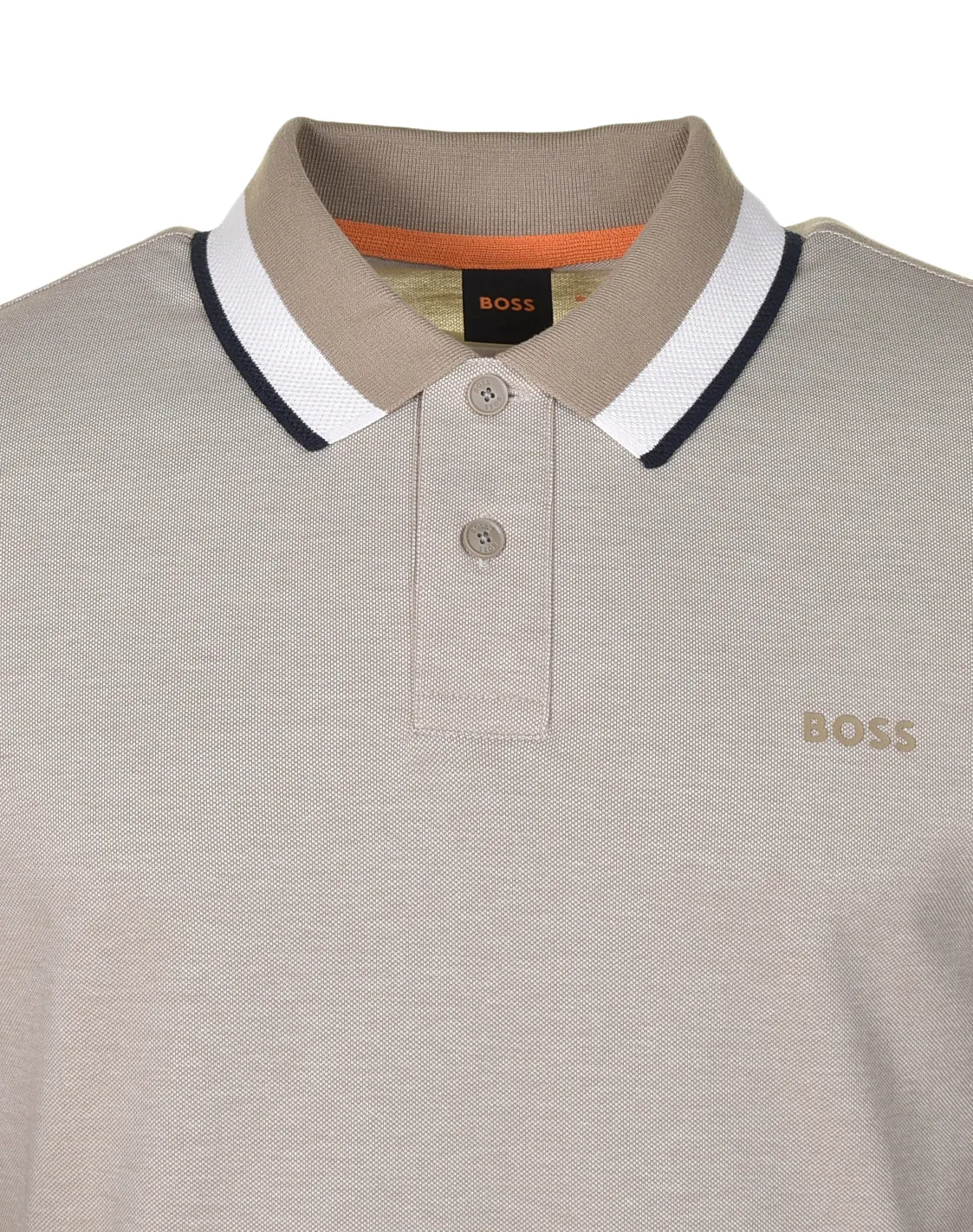 PeOxford Long Sleeve Polo Shirt Beige sold by RAGAZZI product image thumbnail 3