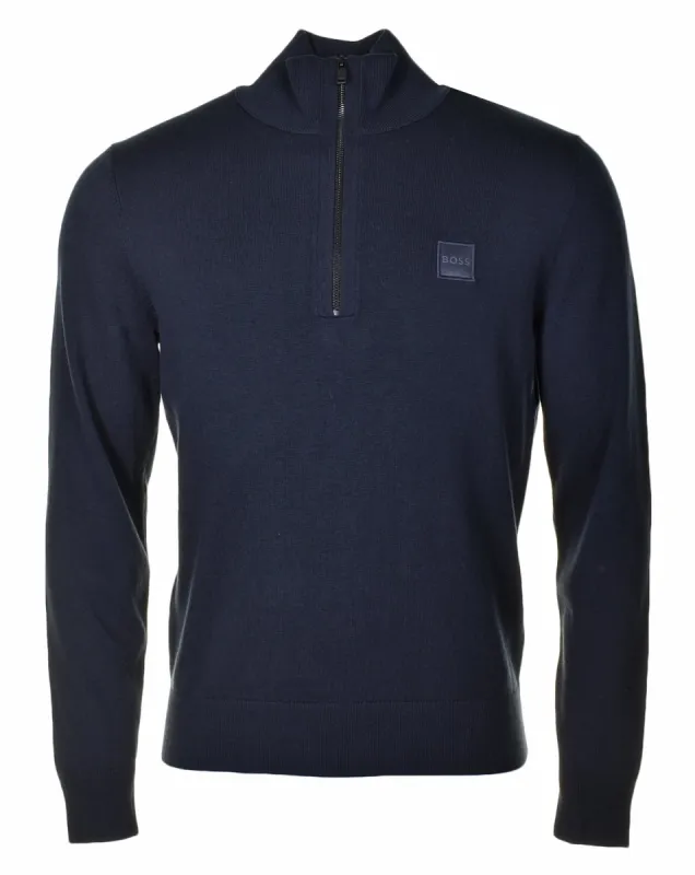 Kanobix Knitted Quarter Zip Dark Blue sold by RAGAZZI