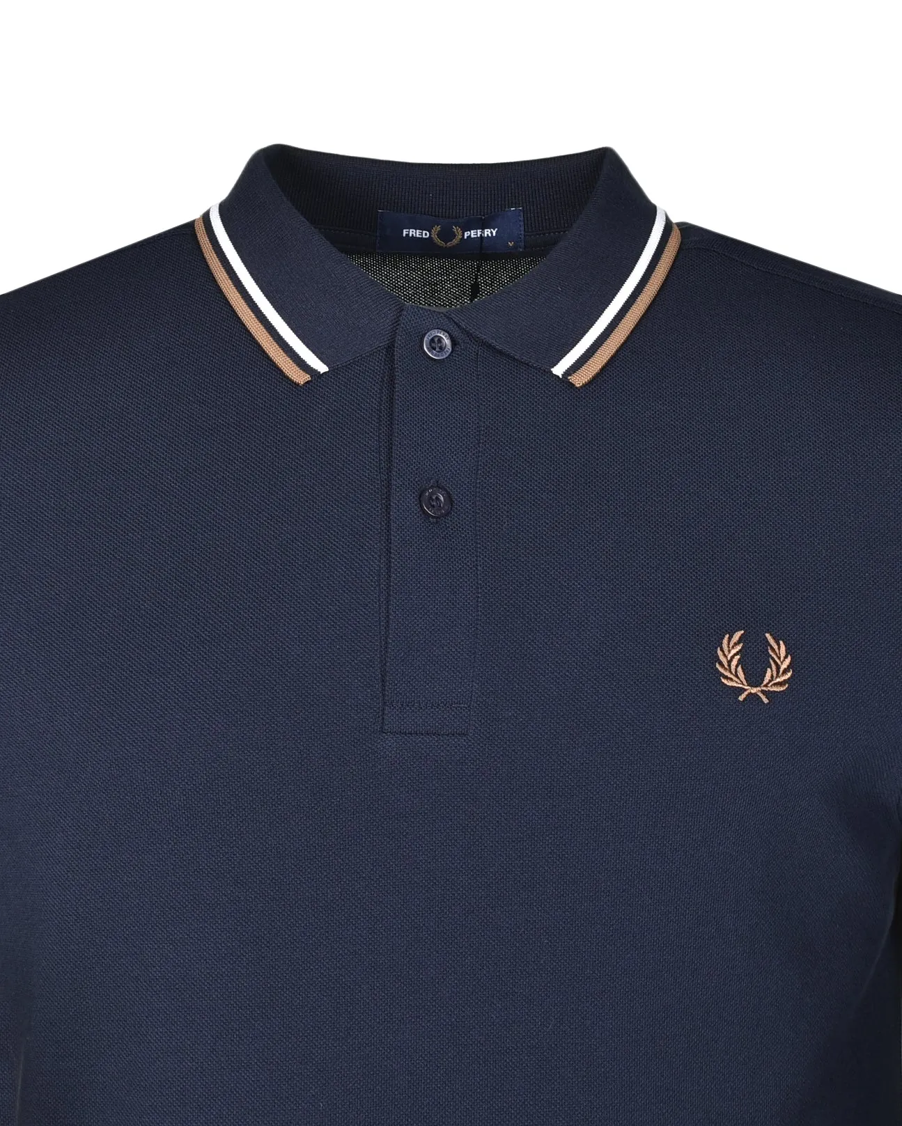 Long Sleeve Twin Tipped Polo Shirt Navy Snow White Shaded Stone sold by RAGAZZI product image thumbnail 3