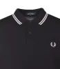 Short Sleeve Twin Tipped Polo Shirt Black Snow White Warm Grey sold by RAGAZZI