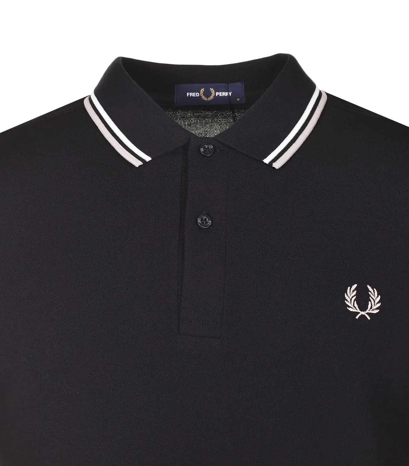 Short Sleeve Twin Tipped Polo Shirt Black Snow White Warm Grey sold by RAGAZZI product image thumbnail 3