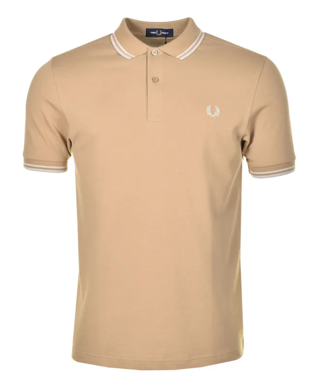 Short Sleeve Twin Tipped Polo Shirt Warmstone/ Oatmeal sold by RAGAZZI