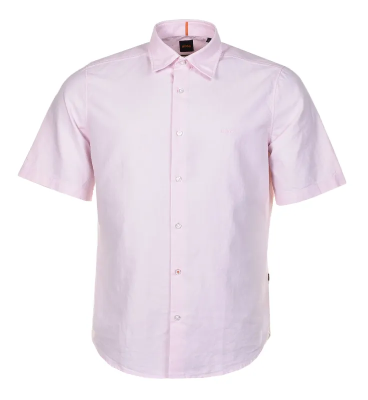 Rash Short Sleeve Oxford Shirt Light Pastel Pink sold by RAGAZZI