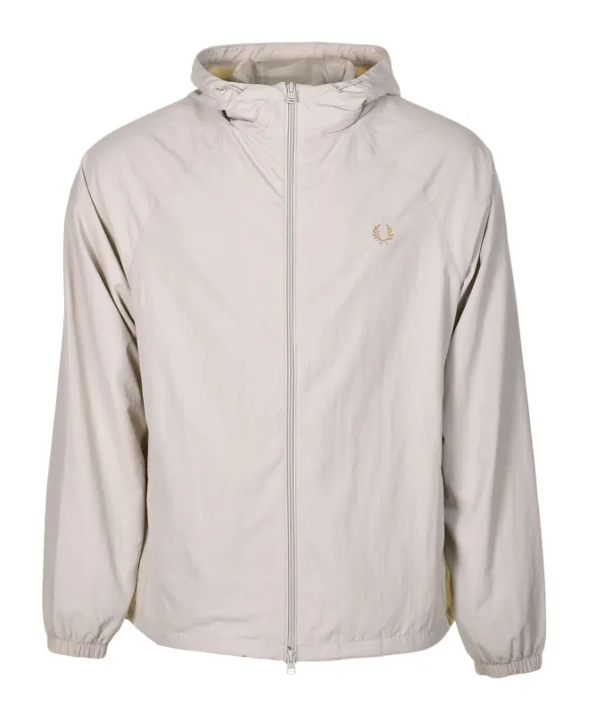 Hooded Shell Jacket Light Oyster made by Fred Perry