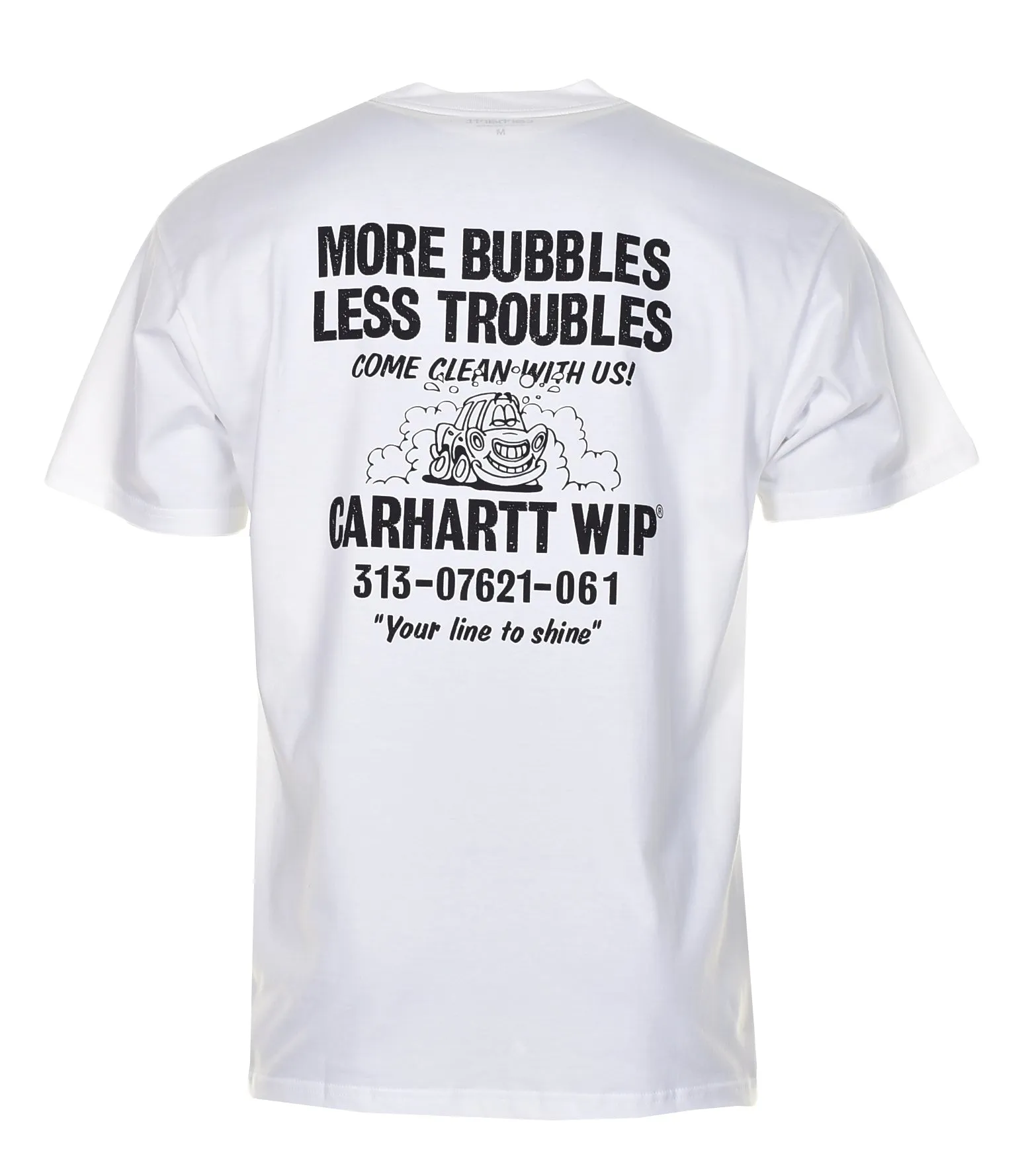 Less Troubles T-Shirt White/Black sold by RAGAZZI product image thumbnail 2