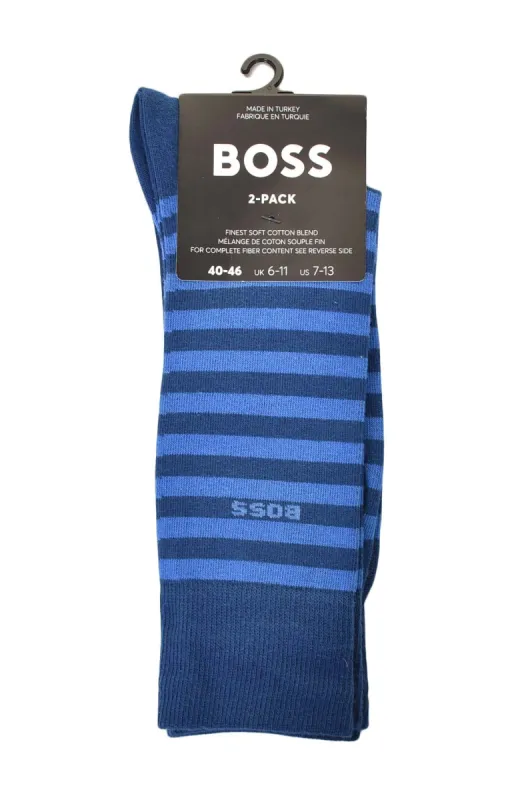 2 Pack RS Stripe Socks 485 Open Blue sold by RAGAZZI
