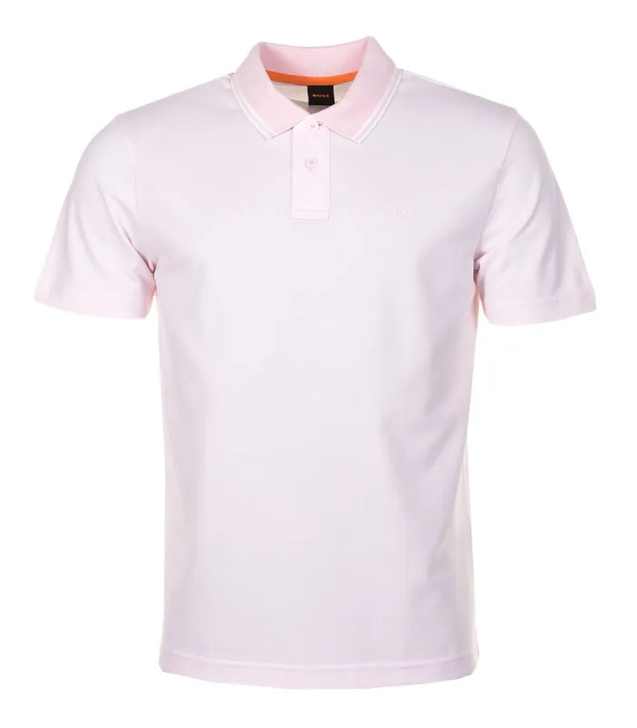 PeOxford Short Sleeve Polo Shirt 682 Light Pastel Pink sold by RAGAZZI