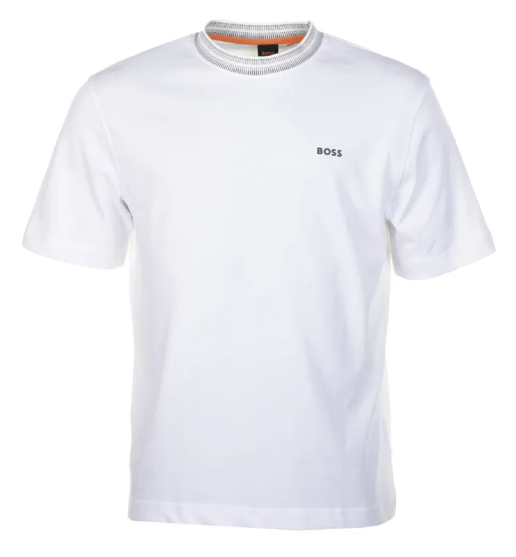 Te Glitch Knit T Shirt White made by Hugo Boss