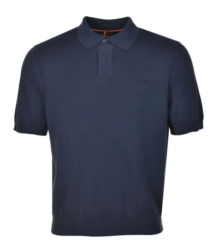 Asac Knitted Short Sleeve Polo Dark Blue sold by RAGAZZI