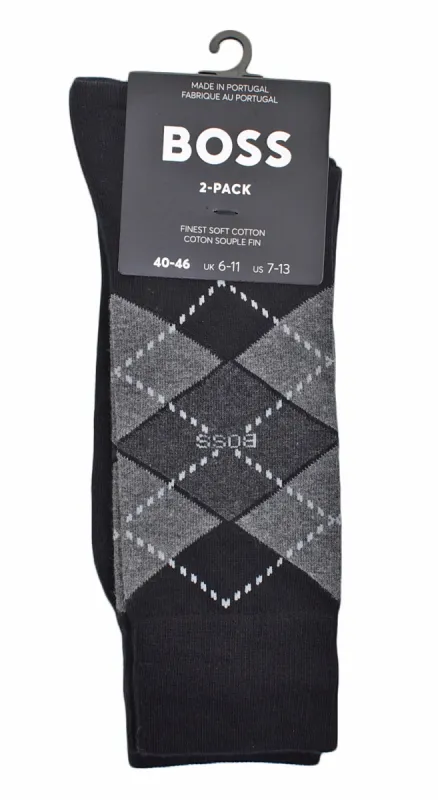 2 Pack Argyle Socks Black sold by RAGAZZI