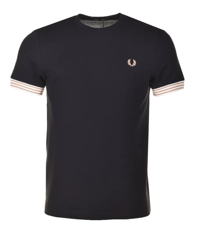 Striped Cuff T Shirt Black Yellow sold by RAGAZZI