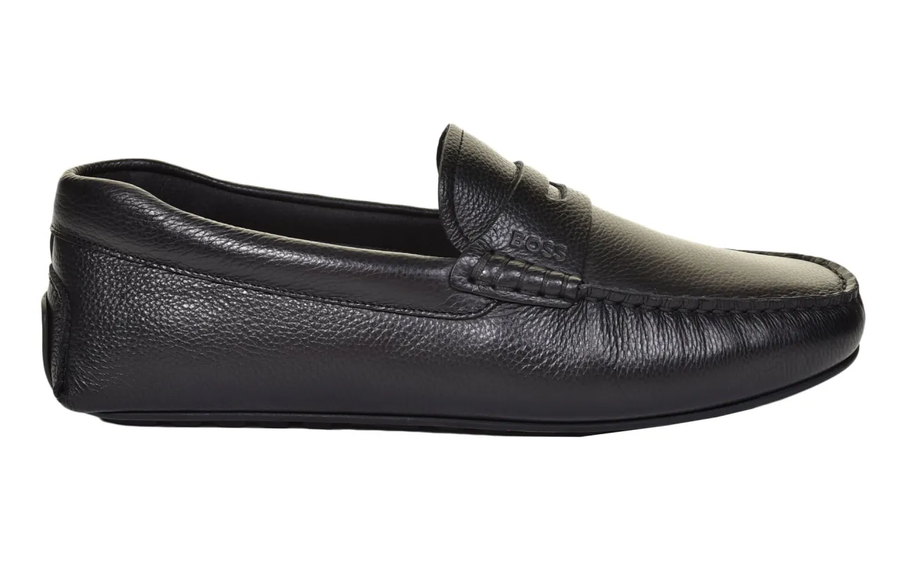 Noel Moccasin Leather Driver Shoe Black sold by RAGAZZI