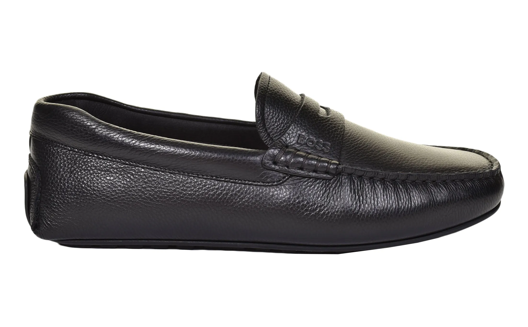 Noel Moccasin Leather Driver Shoe Black sold by RAGAZZI