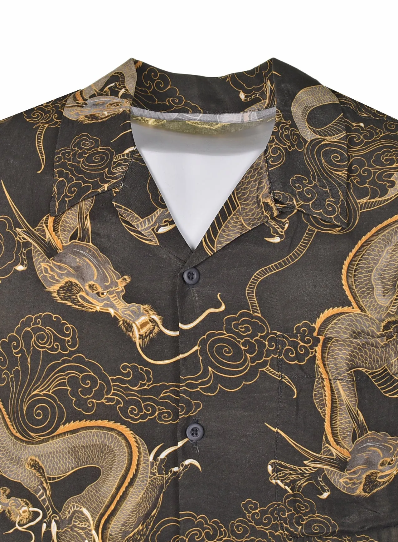 4234 Cloud Dragon Camp Collar Shirt Golden Black sold by RAGAZZI product image thumbnail 3