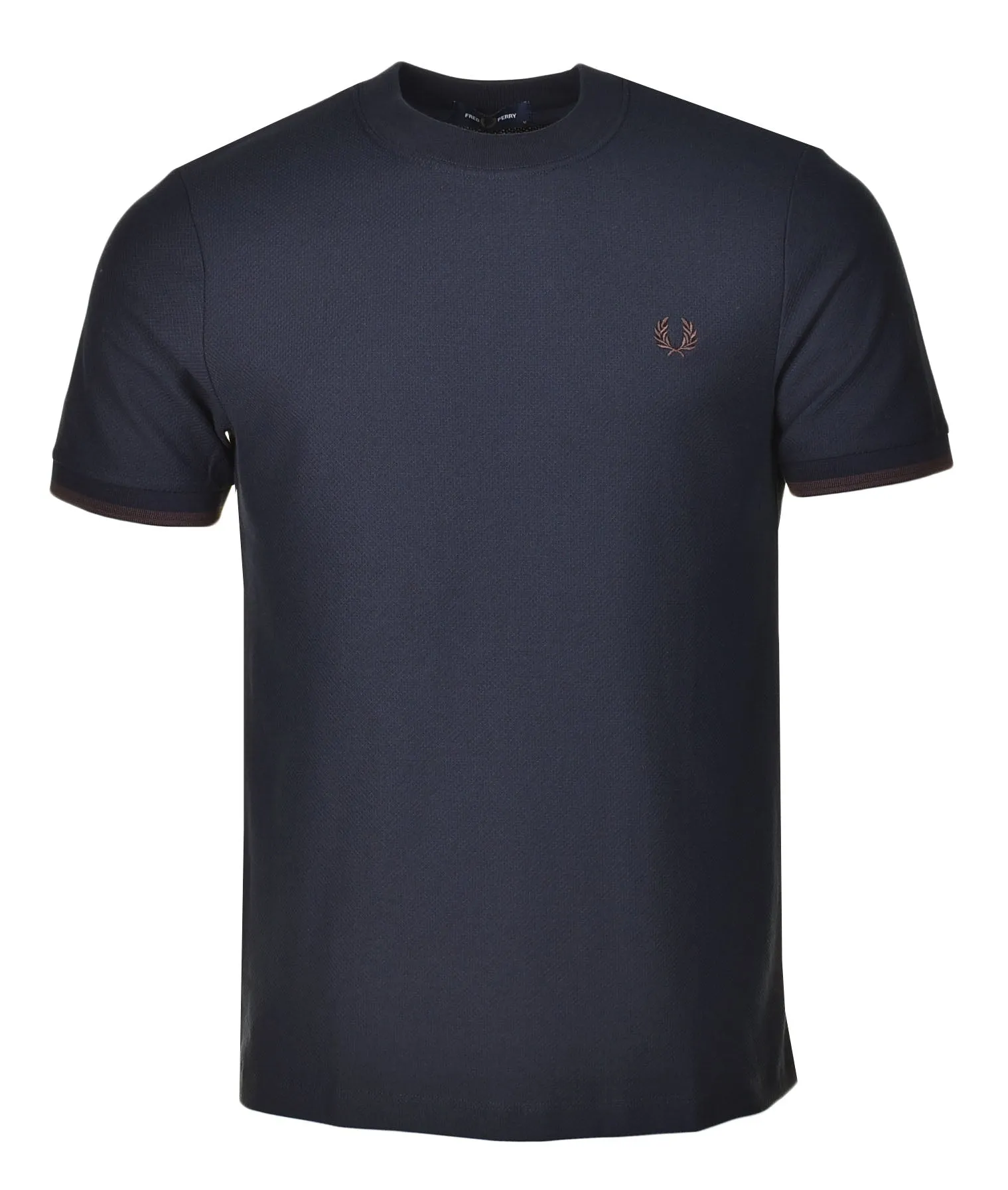 Tipped Cuff Pique T Shirt Navy sold by RAGAZZI