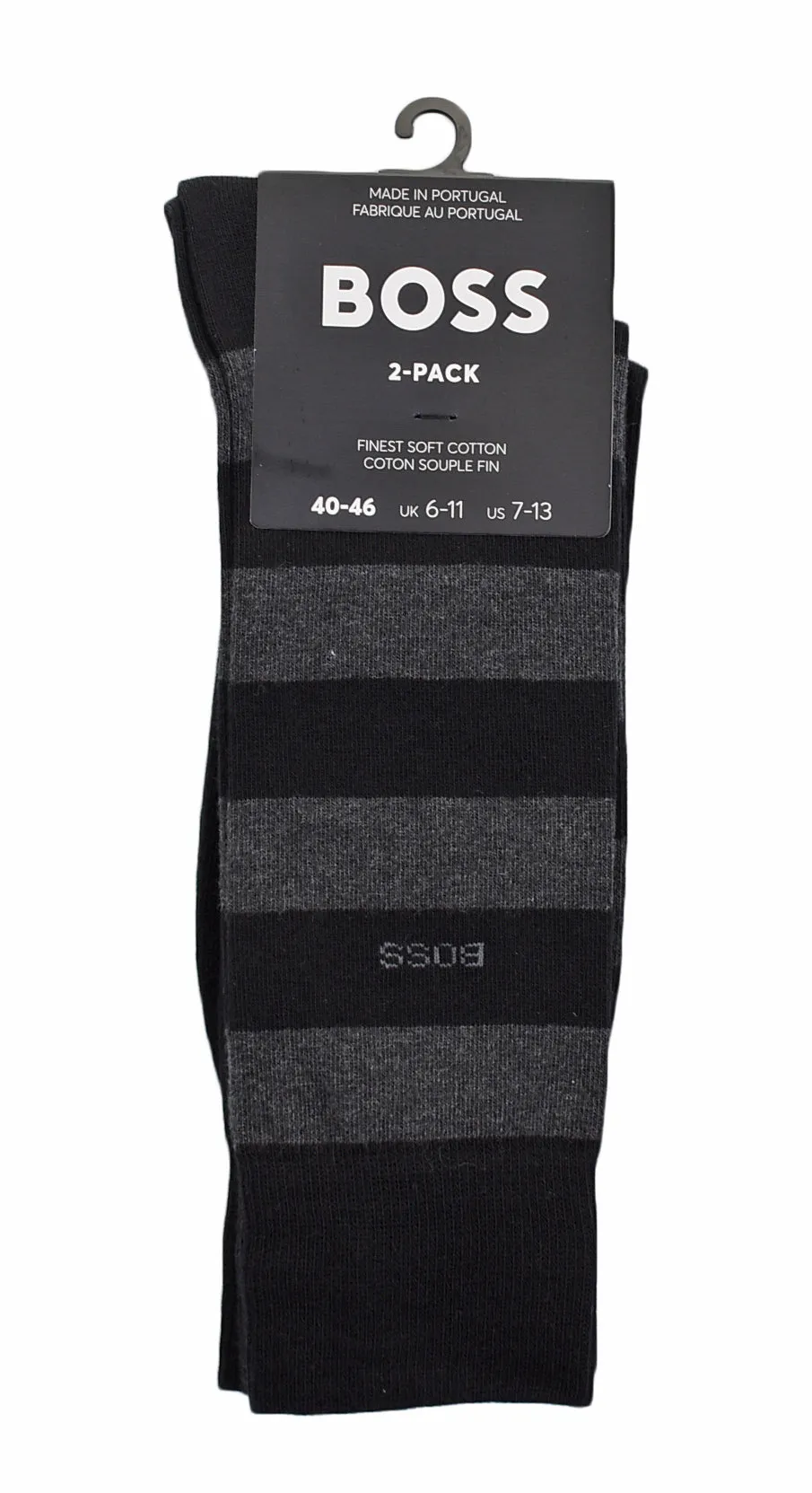 2 Pack Bold Stripe Socks Black Grey sold by RAGAZZI