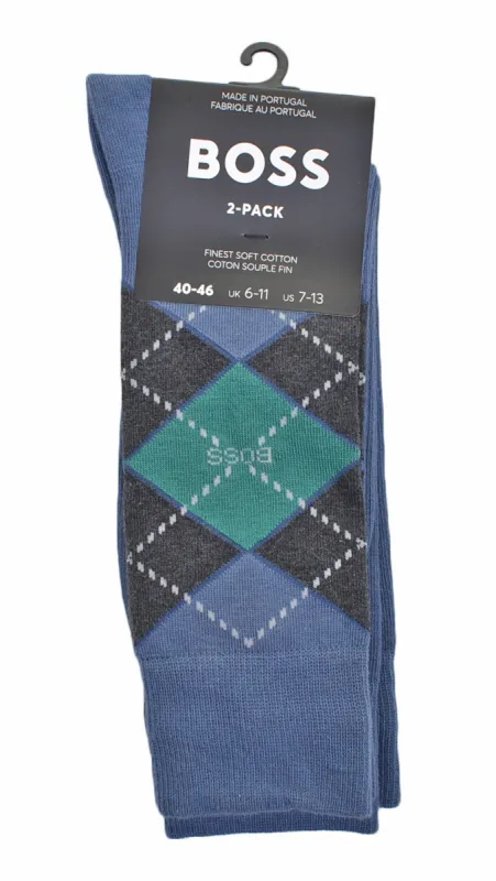 2 Pack Argyle Socks Bright Blue sold by RAGAZZI