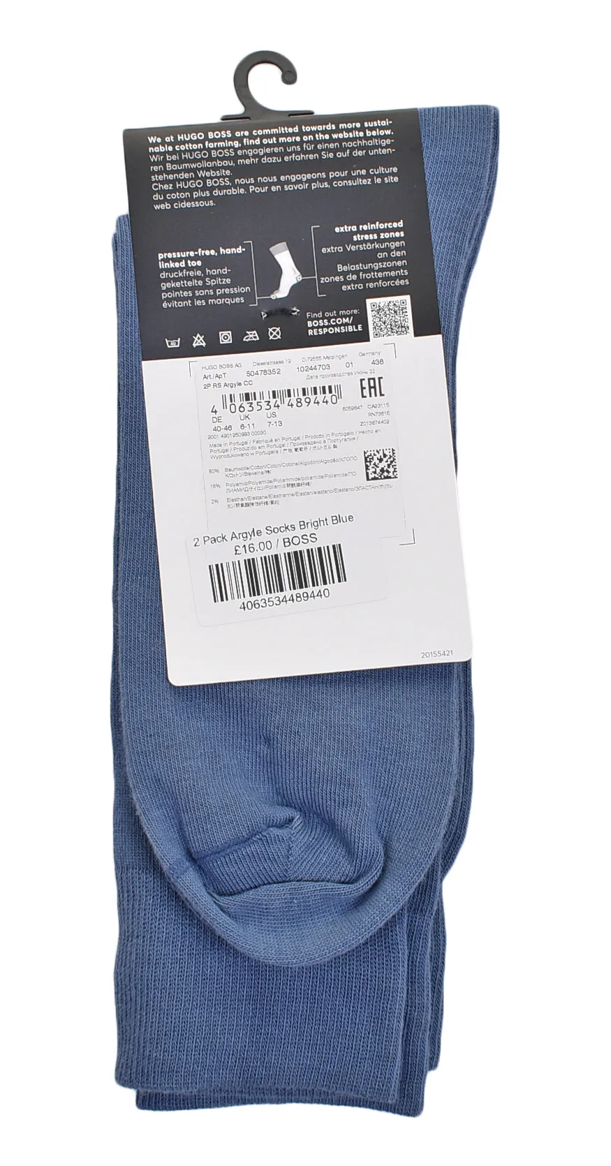 2 Pack Argyle Socks Bright Blue sold by RAGAZZI product image thumbnail 2