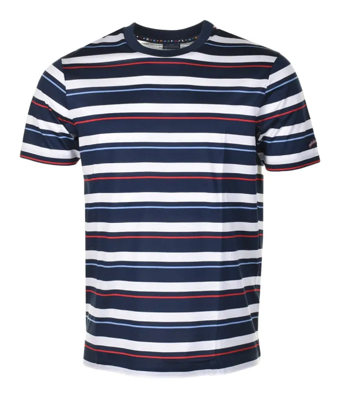 Short Sleeve Multi Stripe T Shirt Navy sold by RAGAZZI