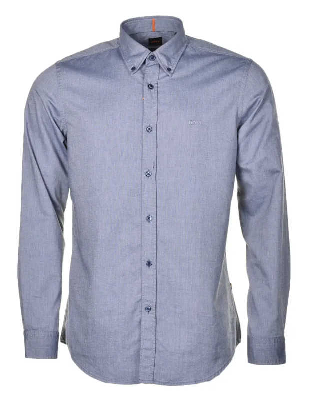 Rickert Long Sleeve Oxford Shirt Navy sold by RAGAZZI