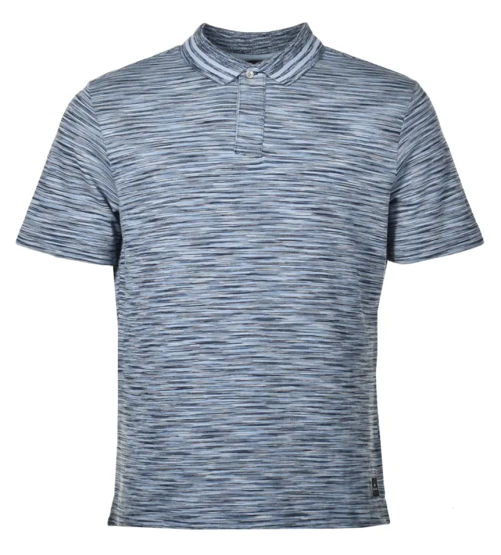 Short Sleeve Spacedye Polo Shirt Dark Taupe Blue sold by RAGAZZI