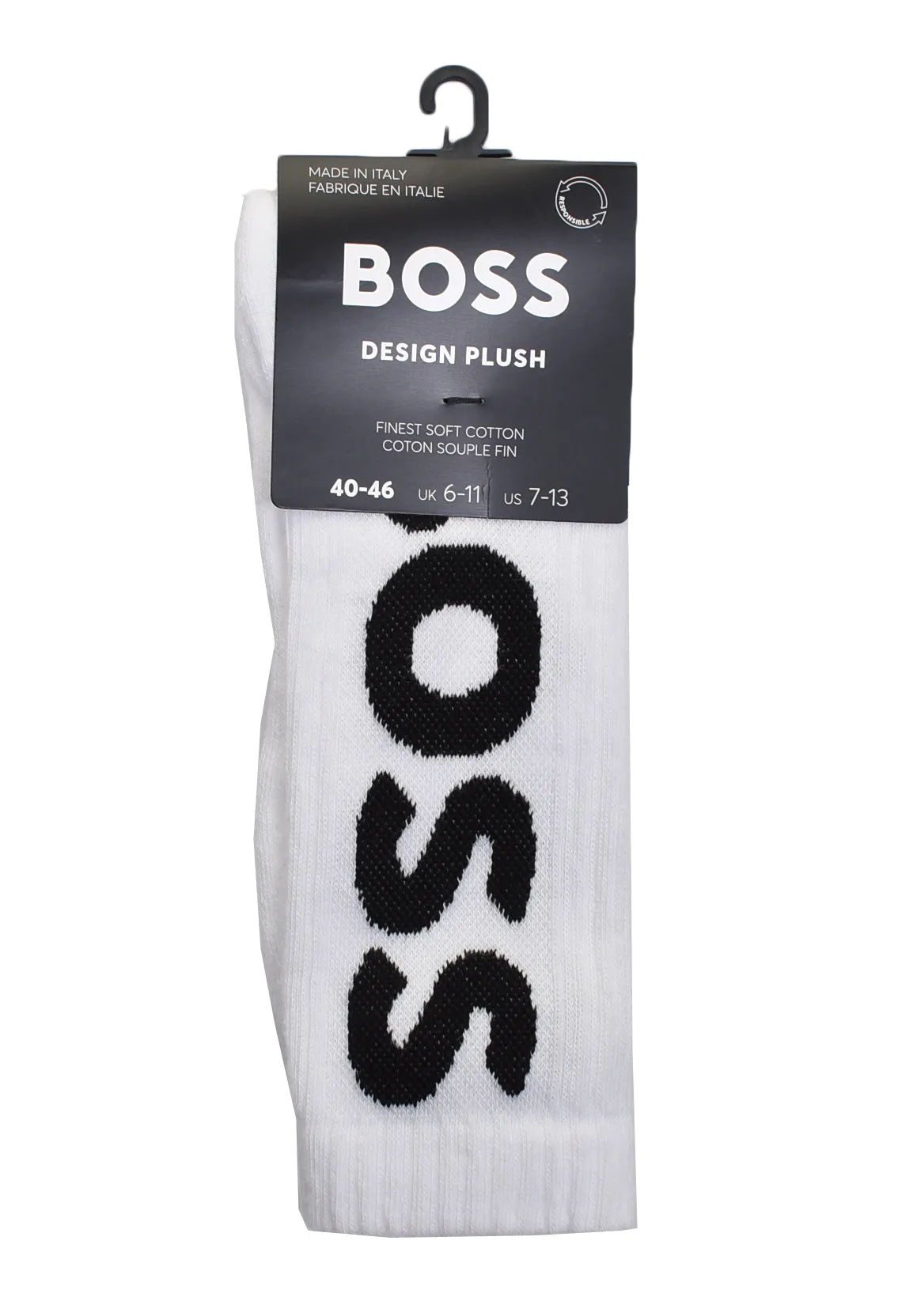 Rib Logo Socks White Black sold by RAGAZZI