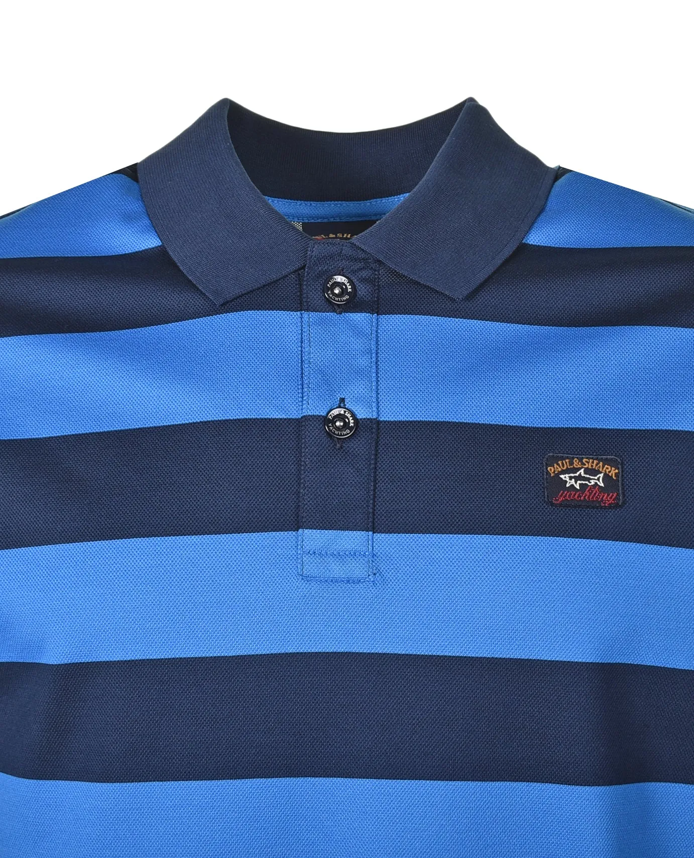 Short Sleeve Stripe Polo Shirt Bright Blue sold by RAGAZZI product image thumbnail 3