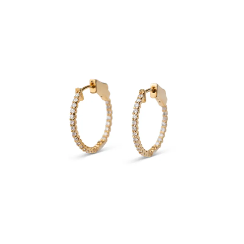14k Diamond Inside Out Hoops sold by RG