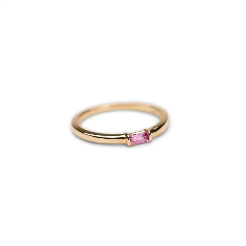 14k Pink Sapphire Baguette Ring sold by RG
