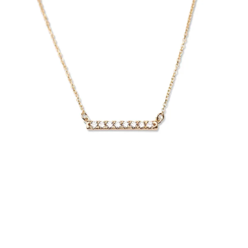 14k Diamond Bar Necklace sold by RG