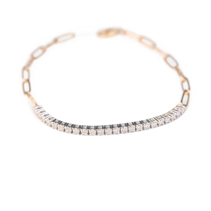 14K Paperclip Tennis Bracelet | .75 CTW sold by RG