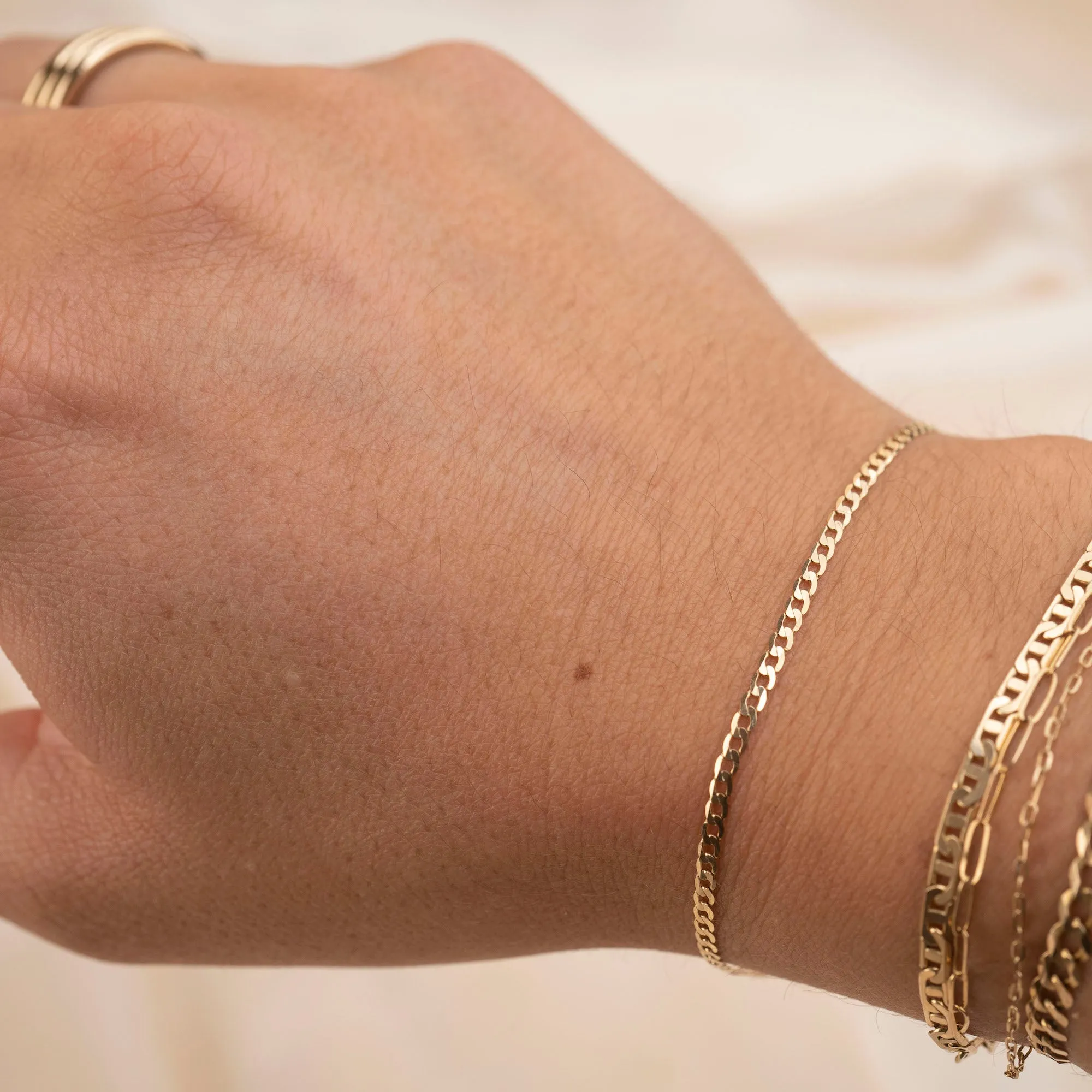 14k Thin Curb Link Bracelet sold by RG product image thumbnail 2