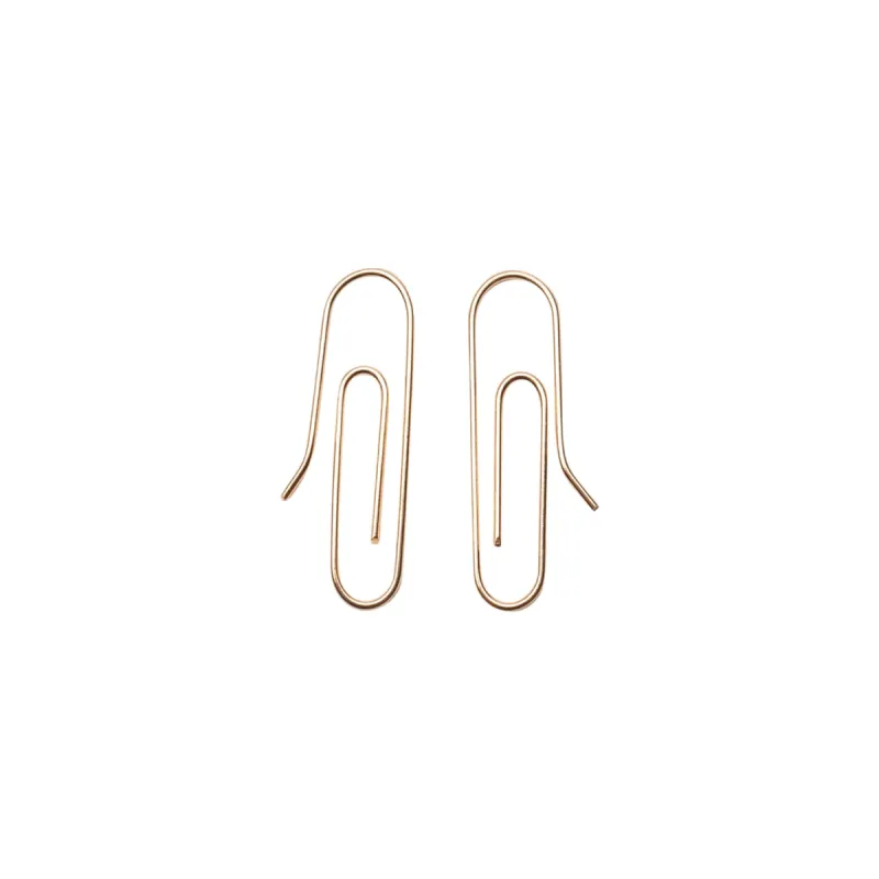 14k Gold Paperclip Earrings sold by RG