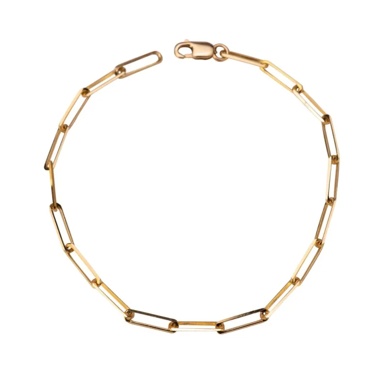 14k Gold Medium Paperclip Bracelet sold by RG