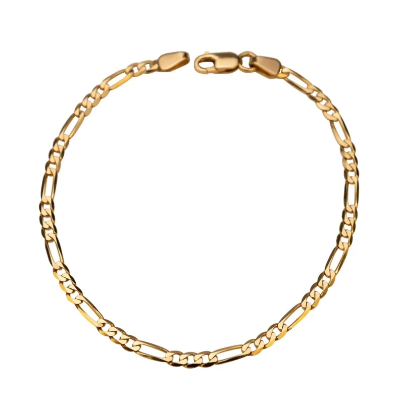 14k Gold Figaro Bracelet sold by RG