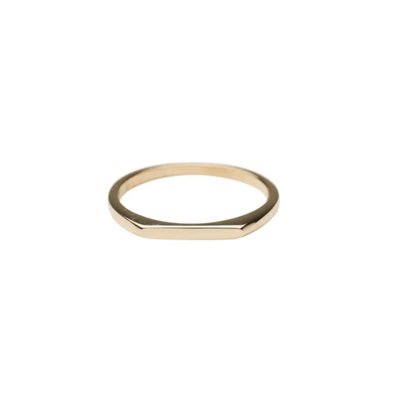 14k Gold Thin Signet Ring sold by RG