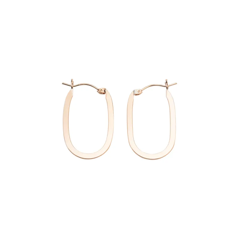 Gold Filled Flat Oval Hoops sold by RG