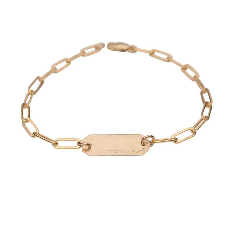 Gold Filled Paperclip ID Bracelet sold by RG