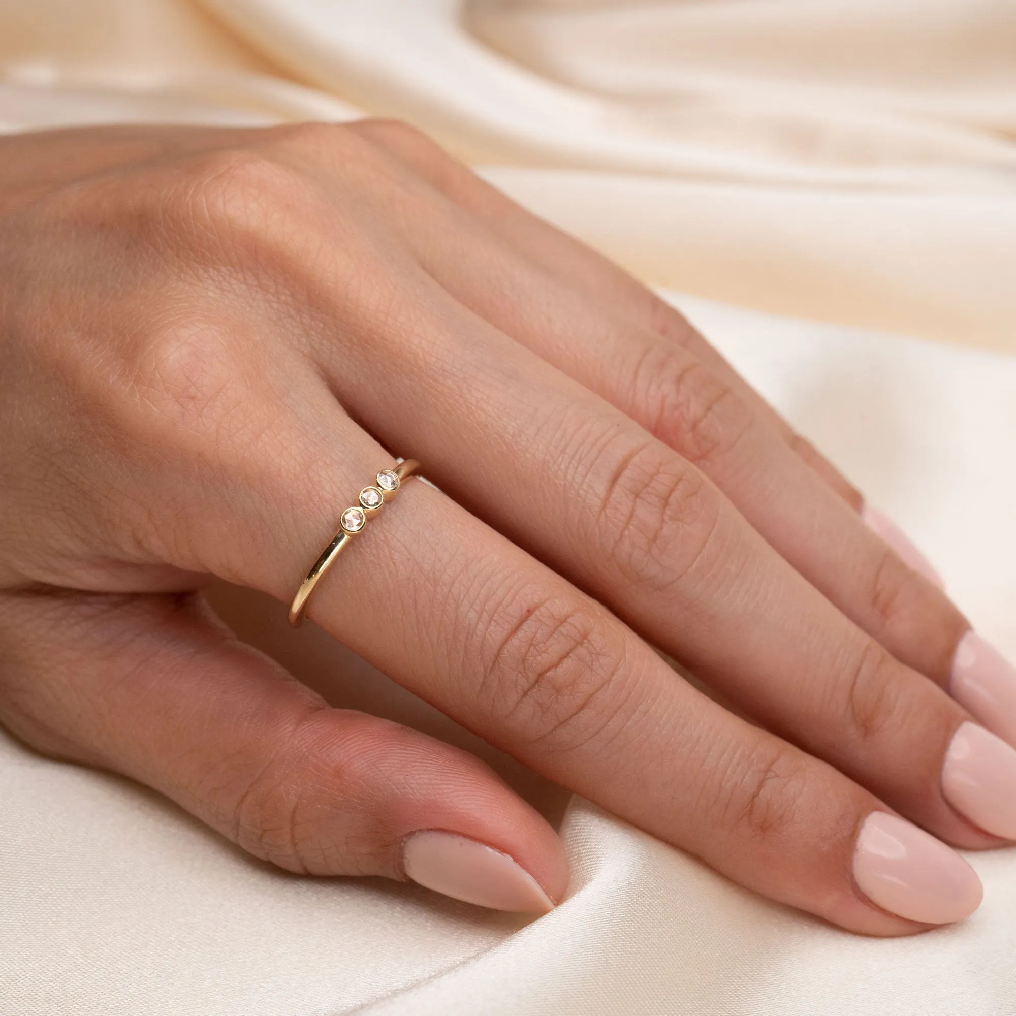 14k Tri-Diamond Ring sold by RG product image thumbnail 2